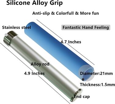 Стрибкове канат MOGOLD з регулюванням довжини - 5 мм PVC шнур з підшипниками, неслизькі гумові ручки та металеві ручки для початківців, для схуднення та фітнесу вдома та в школі (Блакитний)