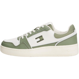 Чоловічі кросівки Tommy Jeans Retro Basket Low Top Cupsole — Білі/Екру/Зелені (розмір 44 EU)