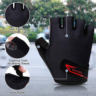 Велосипедні рукавички без пальців для фітнесу, чорні (XXL)