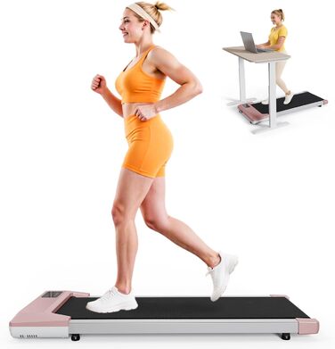 Walking Pad Lacuffy 2.5 HP: біговий доріжки для дому зі столом та Smart App, до 136 кг (Золотий, 80 см)