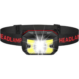 Ліхтар на лоб LED Winzwon, перезаряджається, 8 режимів, датчик, для риболовлі, кемпінгу, дітей, з червоним світлом