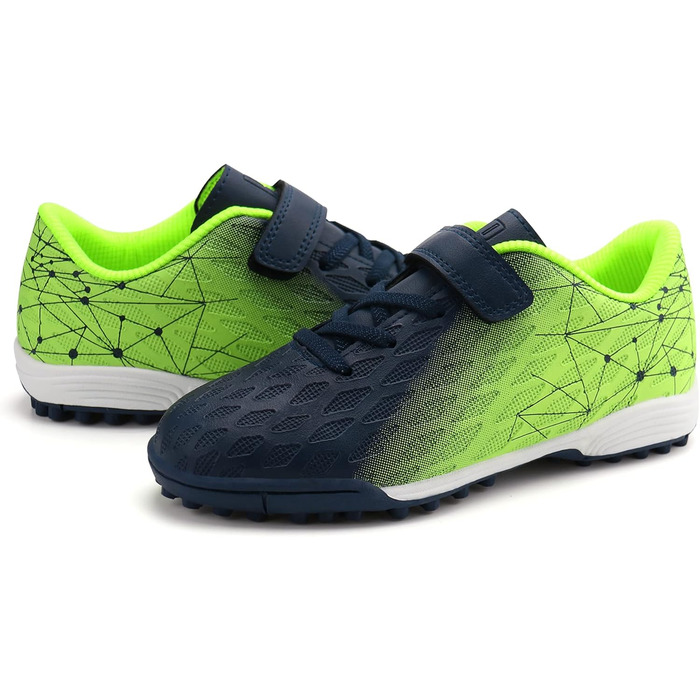 Дитячі футбольні бутси JABASIC для штучного газону, розмір 32 EU, блакитний та лимонний кольори