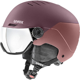 Гірськолижний шолом uvex Wanted Visor для жінок і чоловіків, антик рожевий матовий, розмір 54-58 см, з візором, міцний