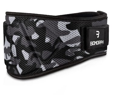 Пояс для важкої атлетики Biomorph Camo Grey (M - 90 см) для пауерліфтингу, бодібілдингу, кросфіту (унісекс)