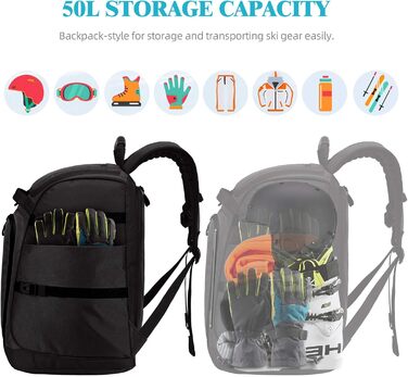 Чохол для лижних/сноубордистських черевиків TurnWay, універсальний, чорний