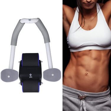 Автоматичний відскочний ролик для пресу Asixxsix з підставкою для ліктів, синій