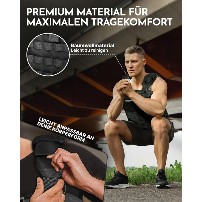 Вага для тренувань Neolymp – Унісекс вага для тіла – Жилет-платформа з кишенею – Не ковзає – Дихаючий та регульований – Обладнання для калістеніки – Вага для дому та тренажерного залу