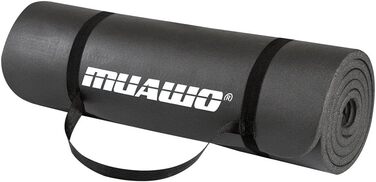 Килимок для тренувань Muawo Premium: фітнес, йога, гімнастика | Нековзний | Товстий та довгий (190 x 100 x 1,5 см) | Сірий