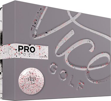 Гольф-м'ячі Vice Pro Soft 2020, 12 шт., 3-шарові, уретан, м'які, стабільний політ, неон лайм/червоні, для амбітних гравців