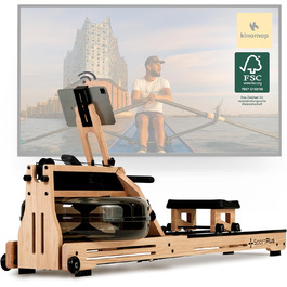 Водяний тренажер SportPlus для дому - міцний, складаний, з екологічного дуба, до 180 кг, сумісний з додатком