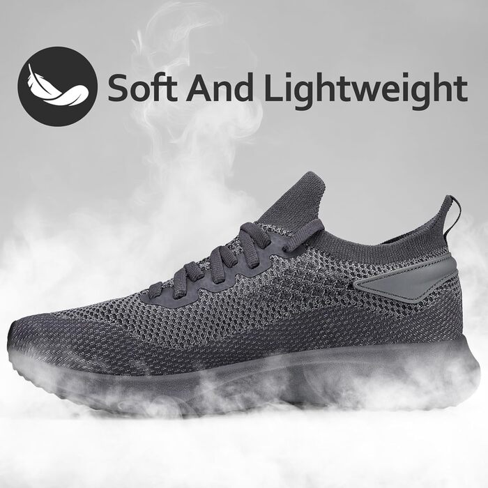 Чоловічі кросівки для занять спортом та бігу. Легкі, дихаючі, модель Slip-on. Колір: темно-сірий, розмір: 40 EU