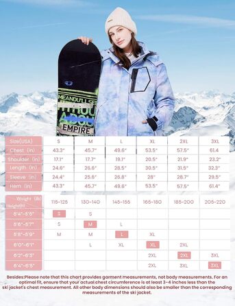 Жіноча водонепроникна куртка WULFUL для сноубордингу та лижного спорту, зимова, з капюшоном, колір блакитний