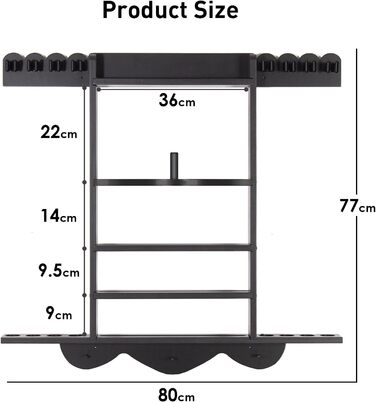 Стенд для київ Leogreen на 8 київ, 18 куль, 3 підставки для куль та рулон паперу. Настінний органайзер з дерева для більярдних кімнат, барів та клубів