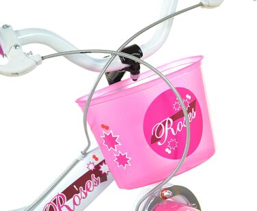 Дівчачий велосипед SCH Roses, 14 дюймів (4-6 років) / 16 дюймів (5-7 років), білий