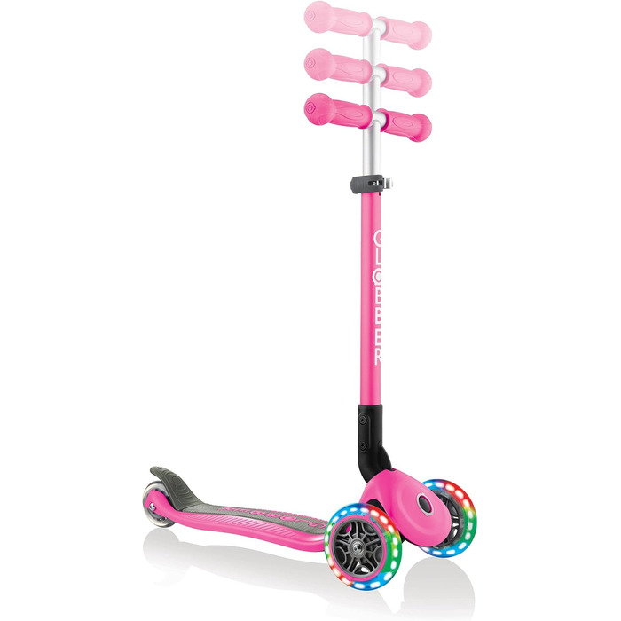 Дитячий самокат GLOBBER Primo Foldable Lights, 3 колеса, регульована висота, LED підсвітка, колеса 120/80 мм, ABEC 5