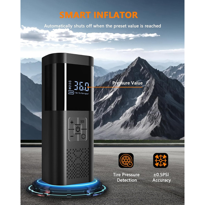 Електричний акумуляторний компресор для велосипеда, авто, мотоцикла та м'ячів SERVOMASTER (150 PSI)