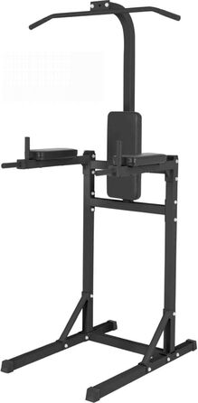 GORILLA SPORTS® Power Tower – багатофункціональний турнік, бруси, станція для підтягувань та віджимань, домашня силова станція, фітнес-тренажер для дому, чорний/білий