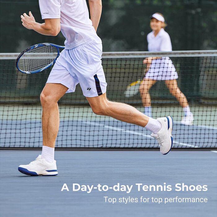 Тенісні кросівки FitVille для чоловіків (X-широкі), білі. Зал, тренування, бадмінтон, фітнес, ходьба. 45 EU