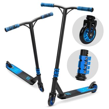 Трюковий самокат BOLDCUBE Deluxe Stunt Roller ABEC 9 (Blue Night) для дітей, підлітків та дорослих