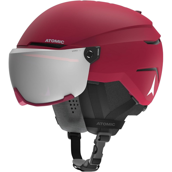 Лижний шолом ATOMIC Savor Visor Stereo з візором, чорний, 55-59 см, максимальна амортизація, активна вентиляція, дзеркальне скло