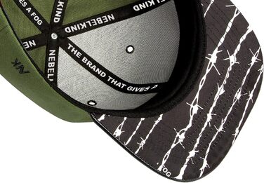 Кепка-снэпбек Nebelkind Unisex з принтом «Колючий дріт», регульований розмір, стиль стрітвір, оливковий колір