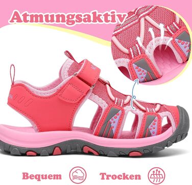 Сандалі дитячі Mishansha закриті для дівчаток, літні трекінгові, рожеві, розмір 31 EU