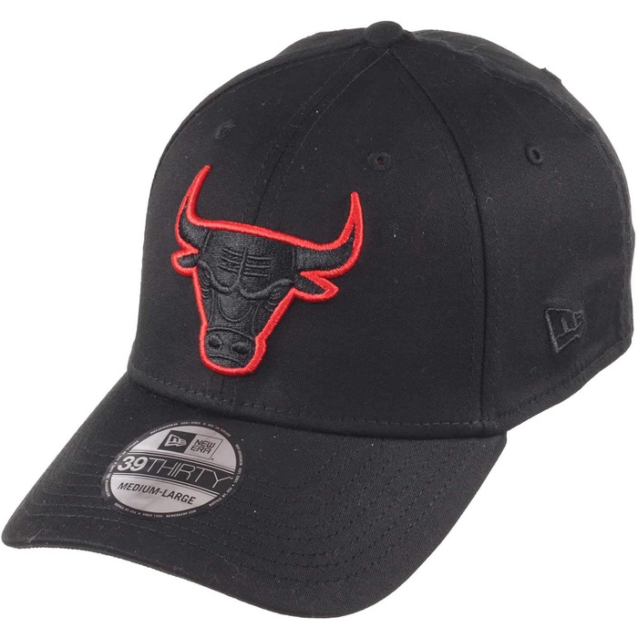 Кепка New Era Chicago Bulls чорна, 39thirty Stretch, розмір M-L