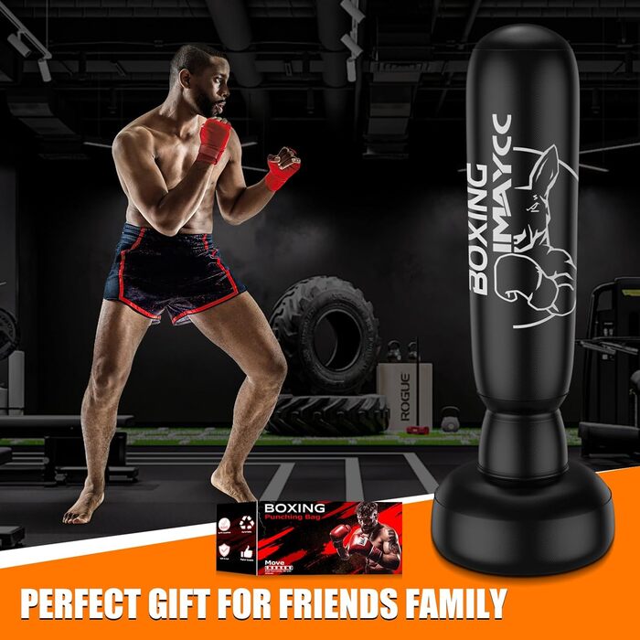 Стенд-мішок для боксу дорослий/підлітковий, 180 см, PVC, для боксу, кікбоксингу, муай-тай, MMA, боксерського тренування