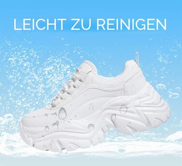 Жіночі кросівки LUCKY STEP Chunky на платформі, білі модні кеди з комфортним танкетковим підбором, розмір 39 EU