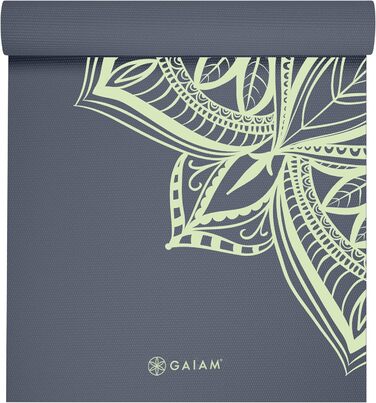Йога мат Gaiam Premium 5 мм – антиковзка тренувальна килимок для йоги, пілатесу та фітнесу (172,7 x 61 x 5 мм), колір Cool Mint Point