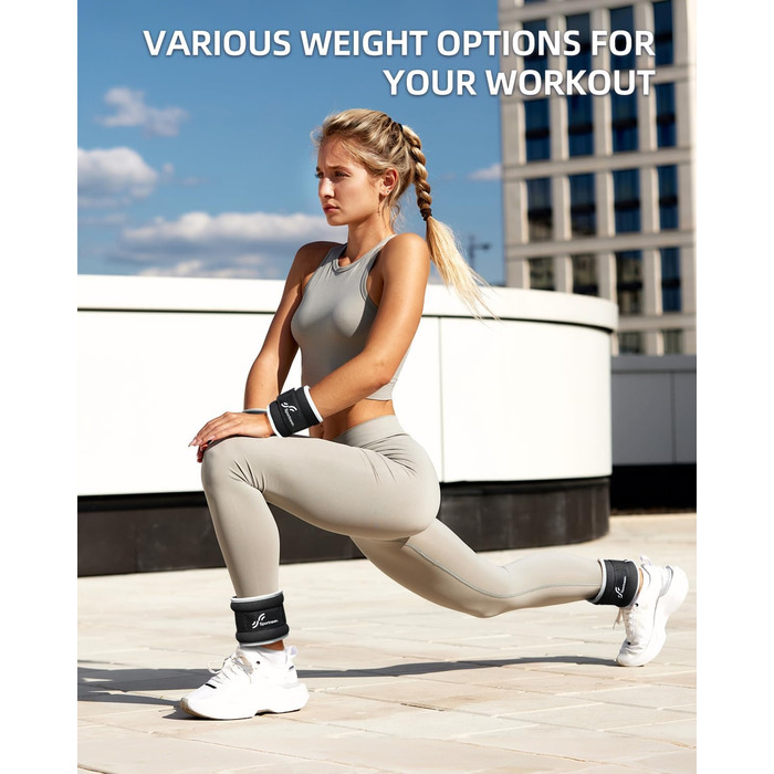 Набір вантажних манжет Sportneer для ніг та рук - 1 кг * 2 шт, чорний