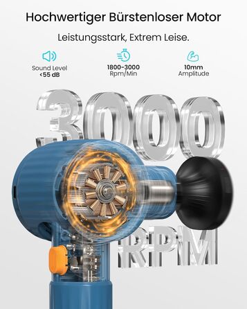 Масажний пістолет Napre з підігрівом та червоною світлотерапією для м'язів спини та шиї, з подовжувальною ручкою та 3 кутами нахилу