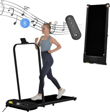 Бігова доріжка для дому Klappbares Laufband з нахилом 8%, до 14 км/год, 3.0 л.с., LED-дисплей, Bluetooth, до 120 кг (Чорна, 119.5x54x105 см)