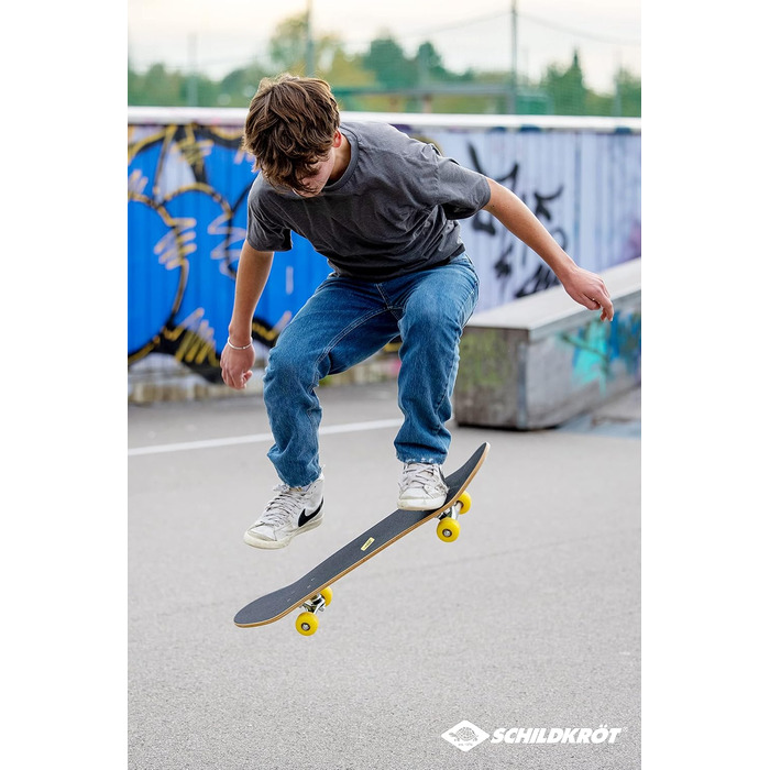 Скейтборд Schildkröt Kicker 31' для початківців, 9-шарове кленове дерево, подвійний кіктейл, ABEC5, зелений малюнок Green Dog