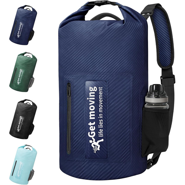 Водонепроникний мішок-рюкзак Dry Bag 20L RollTop, блакитний. Для каякінгу, рафтингу, риболовлі та відпочинку на воді