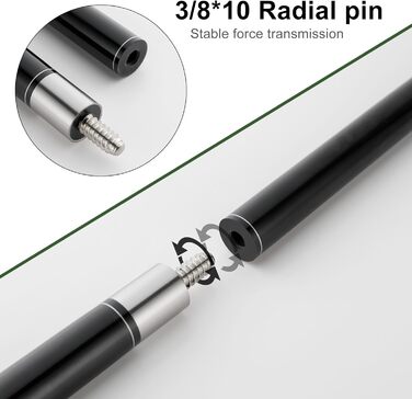 Більярдні кийки HMQQ 58'' з фібергласу та графіту (2 шт., різні кольори, вага 19oz-21oz)