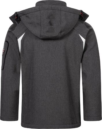 Чоловіча куртка Softshell Geographical Norway Outdoor — водовідштовхуюча функціональна куртка з шапкою Beanie, колір Blended Black, розмір M