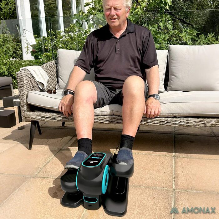 Електричний еліптичний тренажер Amonax, міні крос-тренажер для дому, сидячий велотренажер для літніх людей, кардіо тренажер під стіл, чорний Pro