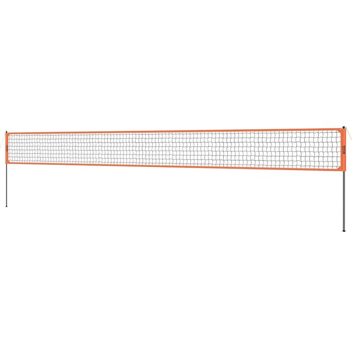 VEVOR Регульоване волейбольне сітка, комплект 9,7 x 2,4 м, портативне пляжне волейбольне сітка, оранжевий колір, складане волейбольне сітка з сумкою, для саду та пляжу