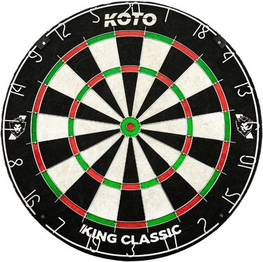 Дартс-мішень KOTO King Classic, турнірна, африканський сизаль, дротова Slim Wire, безскобкова