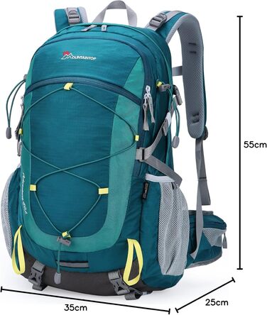 Рюкзак для туризму MOUNTAINTOP 40L з дощовиком, чоловічий/жіночий, для походів, кемпінгу, подорожей, 55x35x25 см