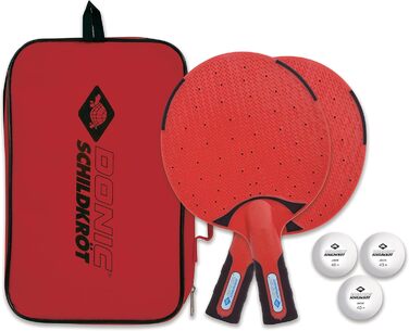 Набір для настільного тенісу Donic-Schildkröt Outdoor: 2 водостійкі пластикові ракетки, 3 м'ячі, сумка для перенесення