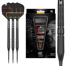 Професійні дротики Target Gabriel Clemens Black Edition 90% вольфрам, сталевий наконечник, 21/23 г, набір для дартсу, гравецький, чорний