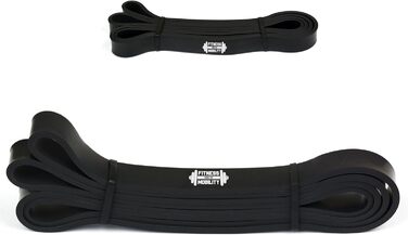 Професійна фітнес резистанс-стрічка CKB LTD, латексна, 35-70lb, 2.1 см, чорна, для тренувань, бодібілдингу, йоги, кросфіту, каллістеніки, підтягувань, для жінок і чоловіків