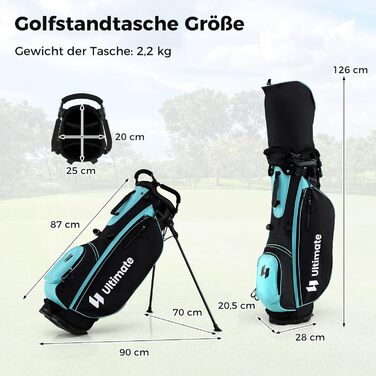 GYMAX Комплект жіночих гольф-клубів, 13-ти частинний набір з сумкою-стійкою та дощовим захистом, включає драйвер 460CC, 3 фейрвеї, гібрид, залізо 5/6/7/8/9/P/S (зелений)