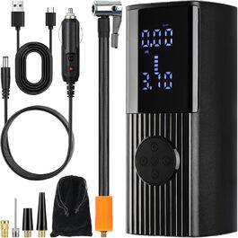 Портативний електричний компресор GEAREVER 6000mAh, 150 PSI, 12V, з LED-ліхтарем та USB Powerbank для авто, велосипедів, мотоциклів і м'ячів