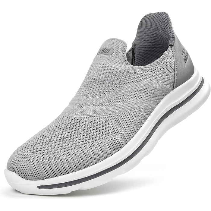 Сліпони чоловічі без шнурівки: спортивні кросівки для бігу та активного відпочинку (сірий, 45 EU)