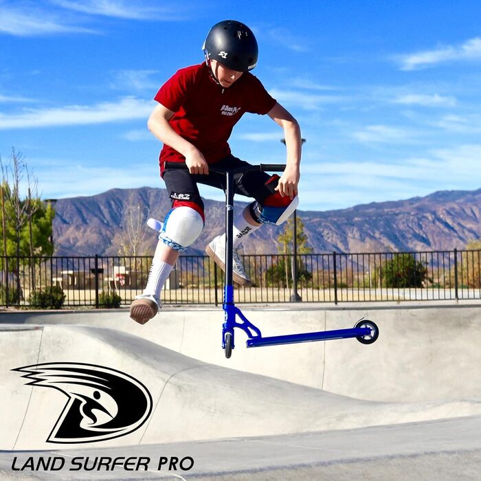 Трюковий самокат Land Surfer PRO X для дітей від 8 років і підлітків, 100 мм PU-колеса, підшипники ABEC-9, для екстремальних трюків, 360° дек
