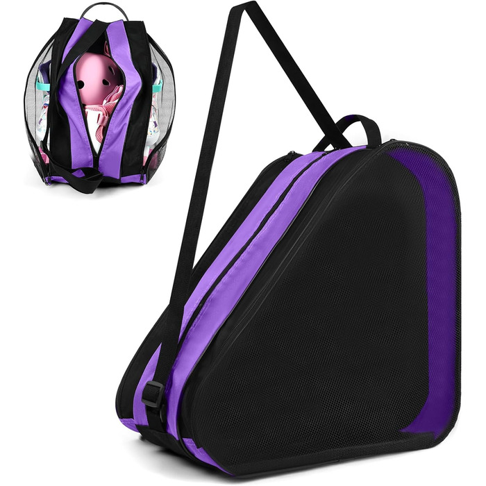 Чохол для роликів Flintronic: сумка для роликів, скейтборду та ковзанів для дітей з регульованим плечовим ременем, велика місткість (фіолетовий)