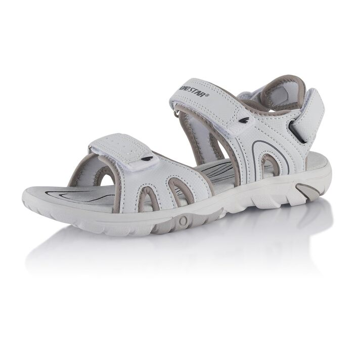 Трекінгові сандалії Fusskleidung® для жінок та чоловіків, легкі літні сандалії з міцною протектором, біло-сірі, розмір 38 EU